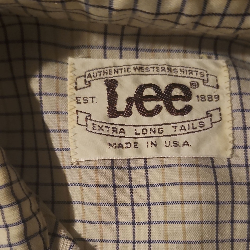 70s 80s Vtg lee pearl snap button down snap pit 24/25 xxl very nice shirt